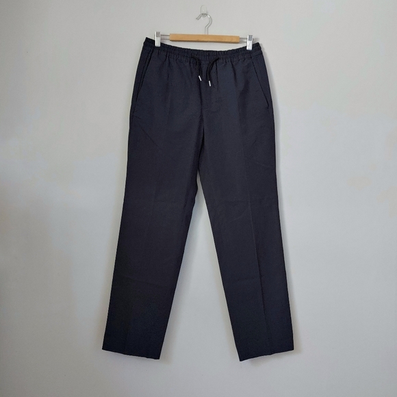 NWT Sandro Smart Cotton Linen Trousers Size US 34 EU 42 Navy Blue - Picture 4 of 15